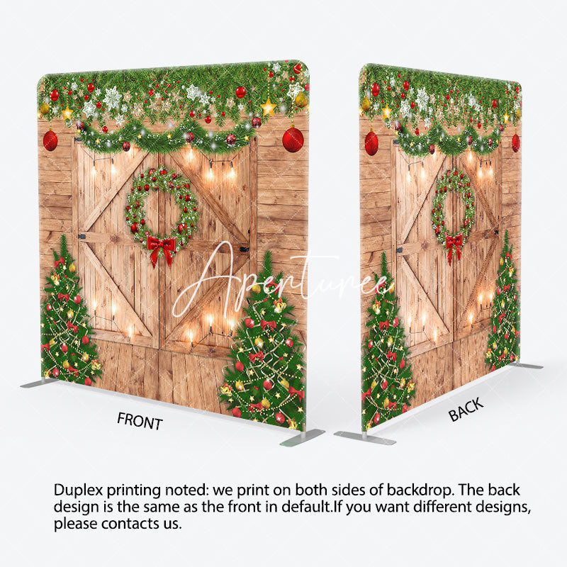 Aperturee - Aperturee Golden Stars Wood Double-Sided Square Xmas Backdrop