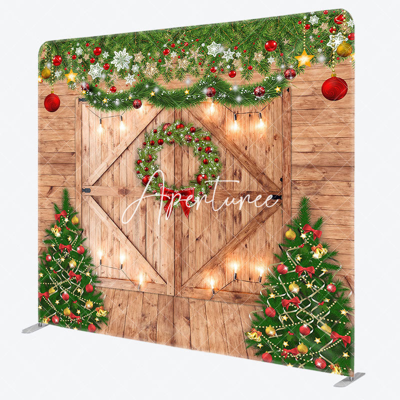 Aperturee - Aperturee Golden Stars Wood Double-Sided Square Xmas Backdrop