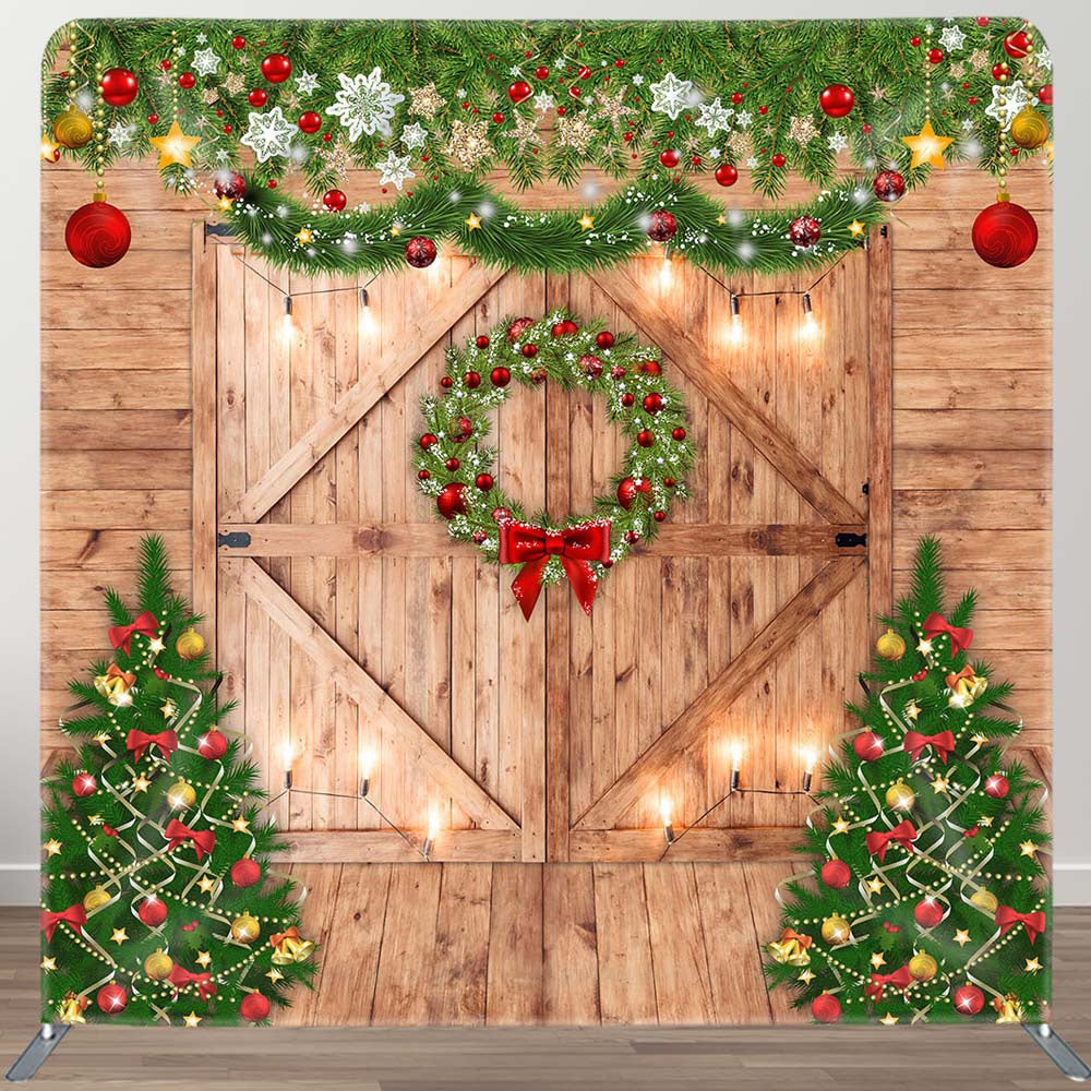 Aperturee - Aperturee Golden Stars Wood Double-Sided Square Xmas Backdrop