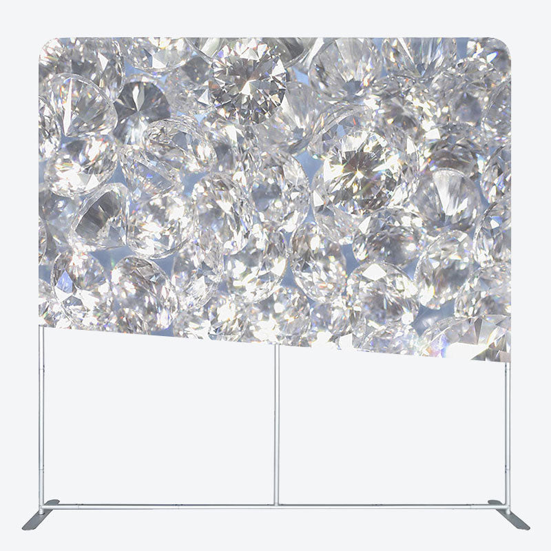 Aperturee - Aperturee Gorgeous Diamonds Fabric Backdrop Cover for Birthday