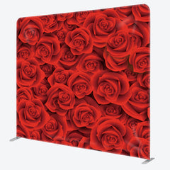 Aperturee - Aperturee Gorgeous Red Rose Fabric Valentines Day Party Backdrop