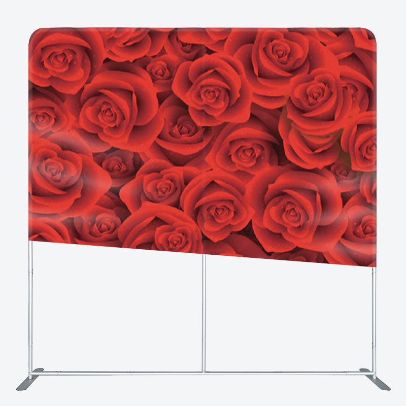 Aperturee - Aperturee Gorgeous Red Rose Fabric Valentines Day Party Backdrop