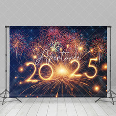 Aperturee - Aperturee Gorgeous Sparks Night Sky 2025 New Year Backdrop