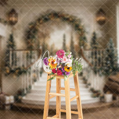 Aperturee - Aperturee Gorgeous Staircase Mural Christmas Studio Backdrop