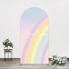 Aperturee - Aperturee Gradient Color Sparkle Rainbow Birthday Arch Backdrop