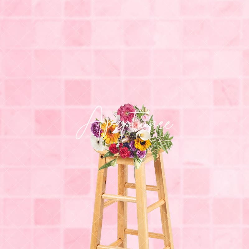 Aperturee - Aperturee Gradient Pink Bricks Summer Vibe Pattern Backdrop