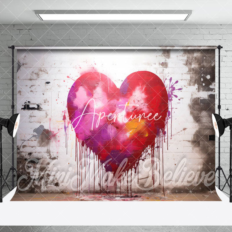 Aperturee - Aperturee Graffiti Red Love Valentines Day Room Set Backdrop