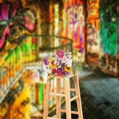 Aperturee - Aperturee Graffiti Spiral Staircase Urban Architecture Backdrop