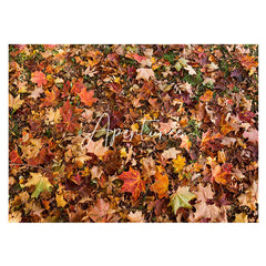 Aperturee - Aperturee Grass Falling Autumn Maple Leaves Rubber Floor Mat