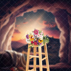 Aperturee - Aperturee Grave Scene Sunrise Cross Rebirth Easter Backdrop