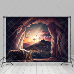 Aperturee - Aperturee Grave Scene Sunrise Cross Rebirth Easter Backdrop