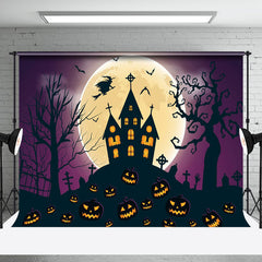 Aperturee - Aperturee Grave Witch House Moon Pumpkin Halloween Backdrop