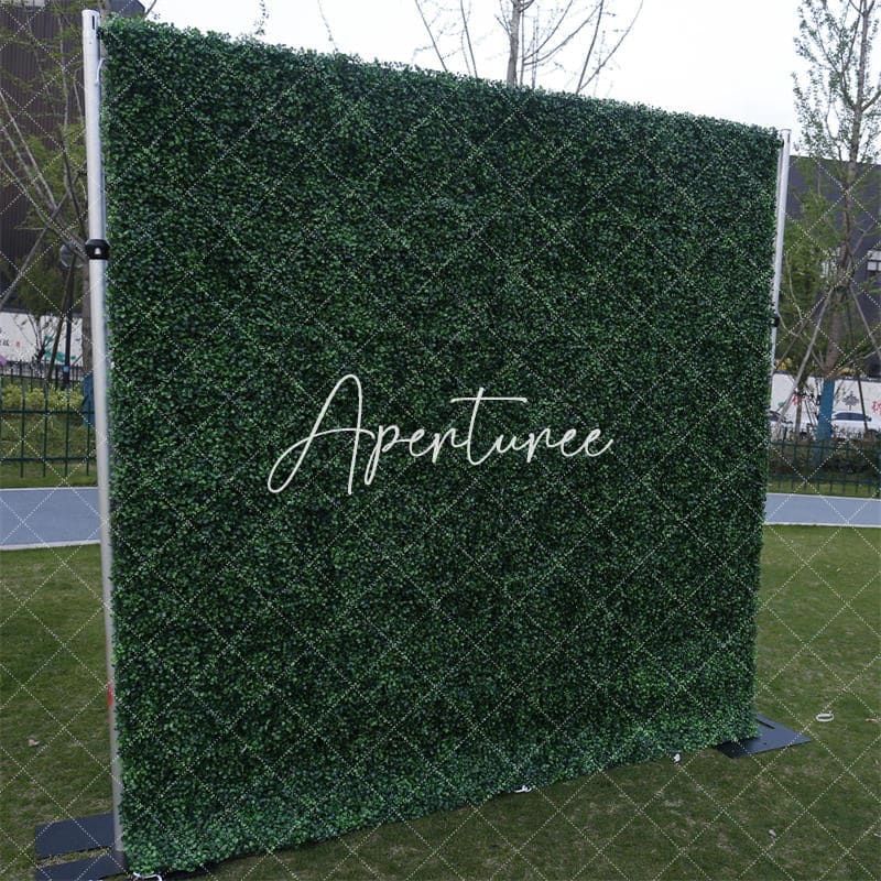 Aperturee - Aperturee Green Artificial Grass Wall Backdrop For Party Decor