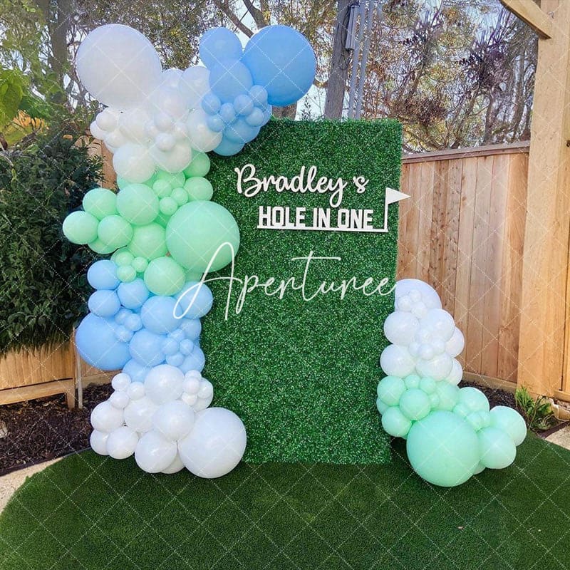 Aperturee - Aperturee Green Artificial Grass Wall Backdrop For Party Decor