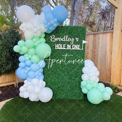 Aperturee - Aperturee Green Artificial Grass Wall Backdrop For Party Decor