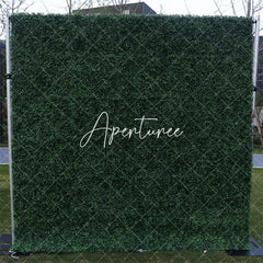 Aperturee - Aperturee Green Artificial Grass Wall Backdrop For Party Decor