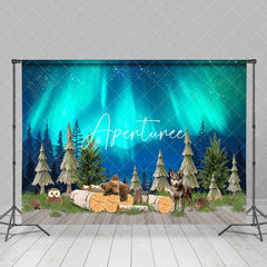 Aperturee - Aperturee Green Aurora Wild Forest Mountain Animals Backdrop