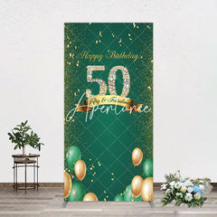 Aperturee - Aperturee Green Balloons Sparkle 50th Birthday Arch Backdrop