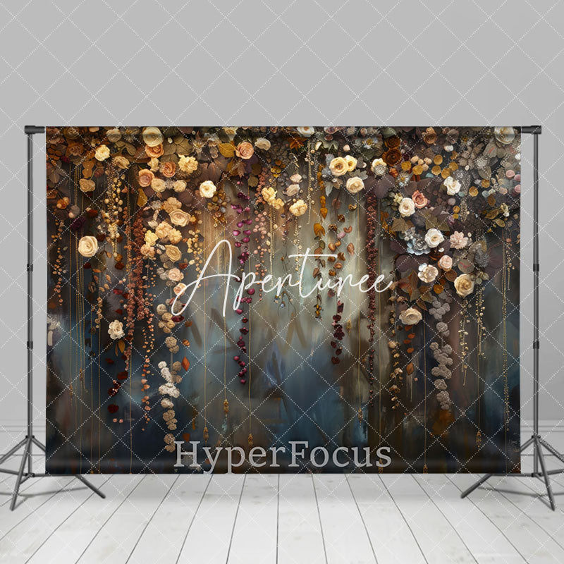 Aperturee - Aperturee Green Blue Abstract Wall Floral Fine Art Backdrop