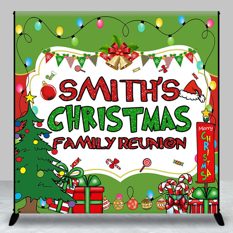 Aperturee - Aperturee Green Christmas Vibe Custom Family Reunion Backdrop