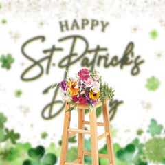 Aperturee - Aperturee Green Clover Gold Twinkling St Patricks Day Backdrop