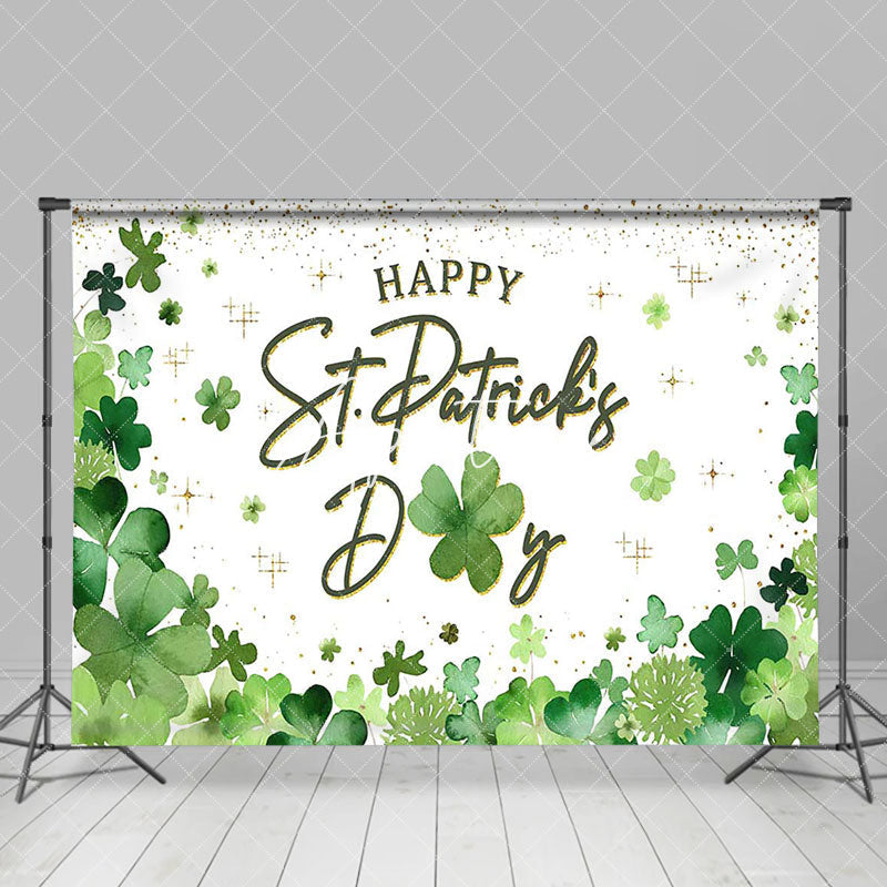 Aperturee - Aperturee Green Clover Gold Twinkling St Patricks Day Backdrop