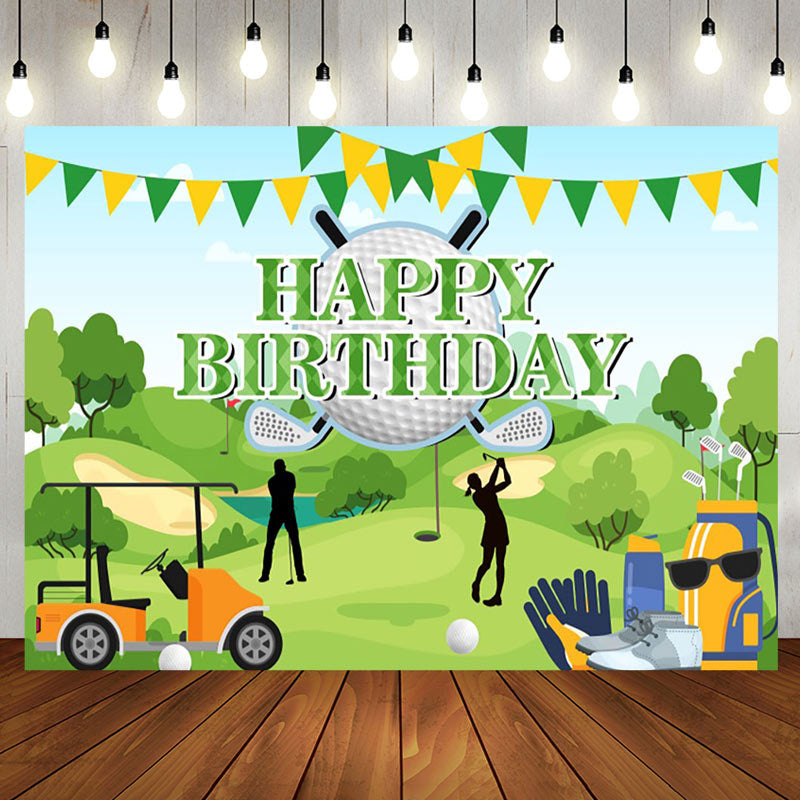 Aperturee - Aperturee Green Field Golf Sports Backdrop For Birthday Party