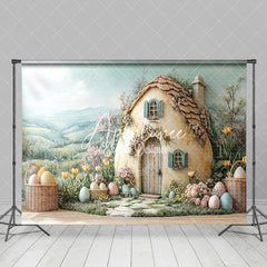 Aperturee - Aperturee Green Field Wall Hutch Eggs Floral Easter Backdrop