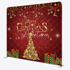 Aperturee - Aperturee Green Gifts Bowknot Xmas Double-Sided Square Backdrop