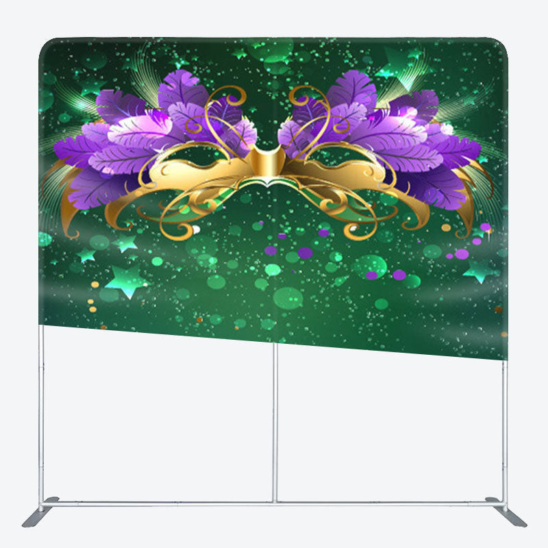 Aperturee - Aperturee Green Glitter Bokeh Masked Dance Party Backdrop Cover