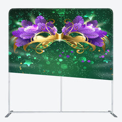 Aperturee - Aperturee Green Glitter Bokeh Masked Dance Party Backdrop Cover