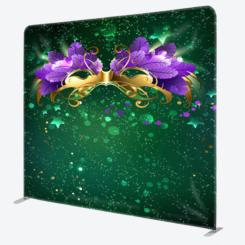 Aperturee - Aperturee Green Glitter Bokeh Masked Dance Party Backdrop Cover