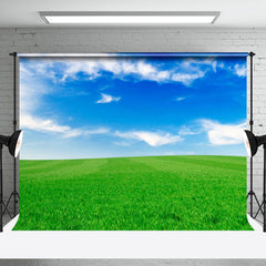 Aperturee - Aperturee Green Grass And Blue Sky Studio Photography Backdrop