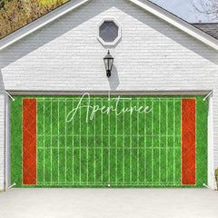 Aperturee - Aperturee Green Grass Goal Football Field Garage Door Banner