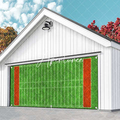 Aperturee - Aperturee Green Grass Goal Football Field Garage Door Banner