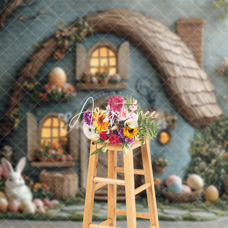 Aperturee - Aperturee Green Magical House Spring Greenery Easter Backdrop