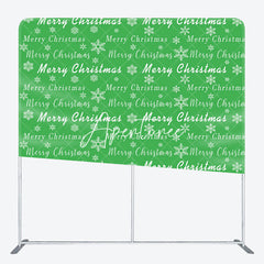 Aperturee - Aperturee Green Merry Christmas Snowflake Pillow Case Backdrop