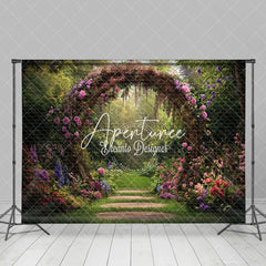 Aperturee - Aperturee Green Natural Forest Arch Floral Wedding Backdrop