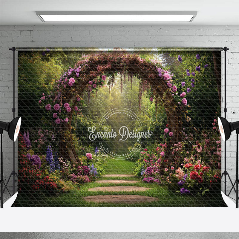 Aperturee - Aperturee Green Natural Forest Arch Floral Wedding Backdrop