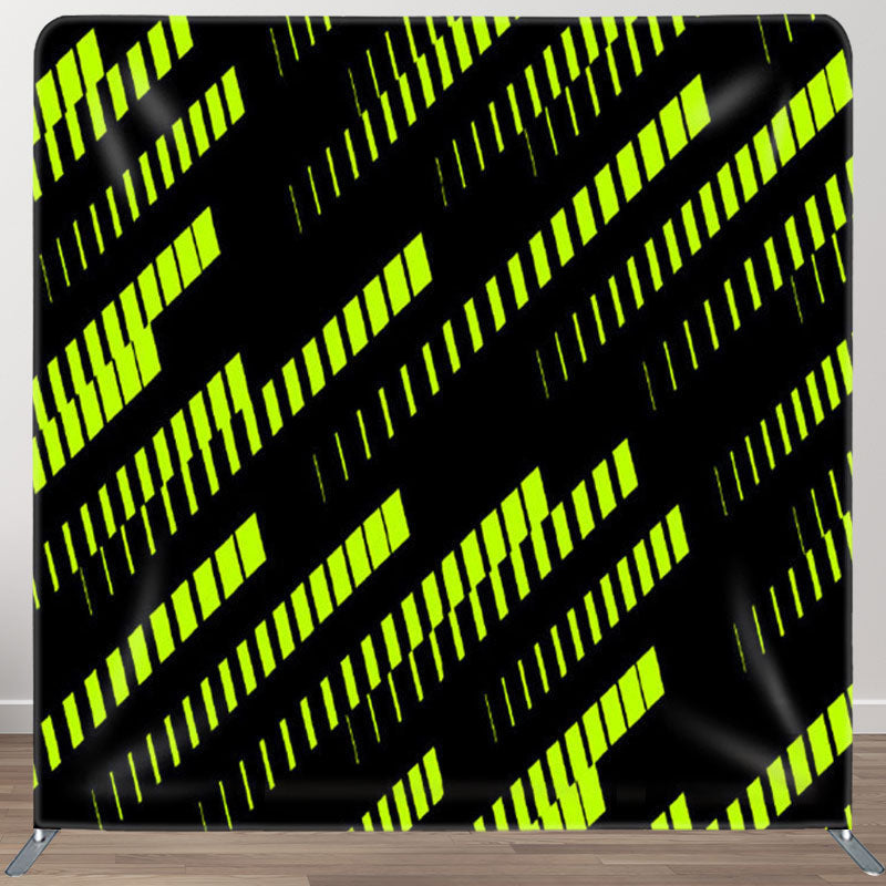 Aperturee - Aperturee Green Neon Date Streaks Matrix Backdrop For Decor