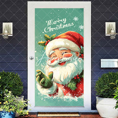 Aperturee - Aperturee Green Painted Santa Claus Merry Christmas Door Cover