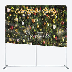 Aperturee - Aperturee Green Pine Leaves Bauble Xmas Pillow Case Backdrop