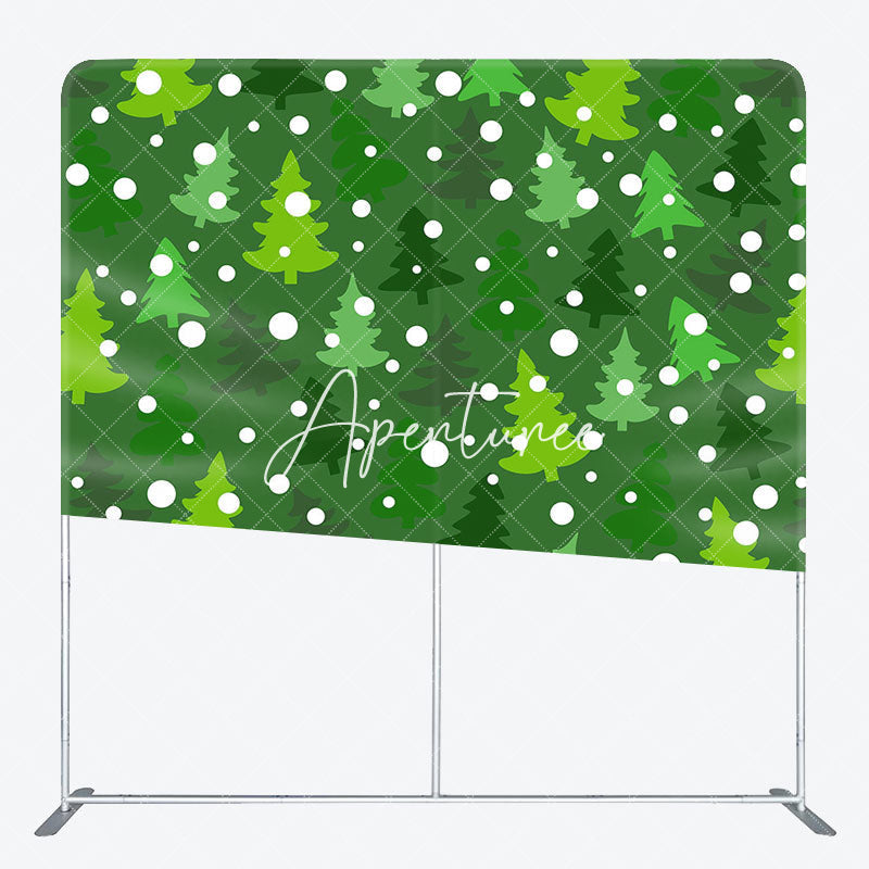 Aperturee - Aperturee Green Pine Tree Patterns Xmas Pillow Case Backdrop