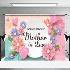 Aperturee - Aperturee Green Pink Floral Greatest Mother In Law Backdrop