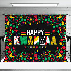 Aperturee - Aperturee Green Red Yellow Dots Tribal Happy Kwanzaa Backdrop