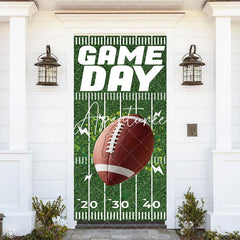 Aperturee - Aperturee Green Rugby Field Game Day Ball Sports Door Cover