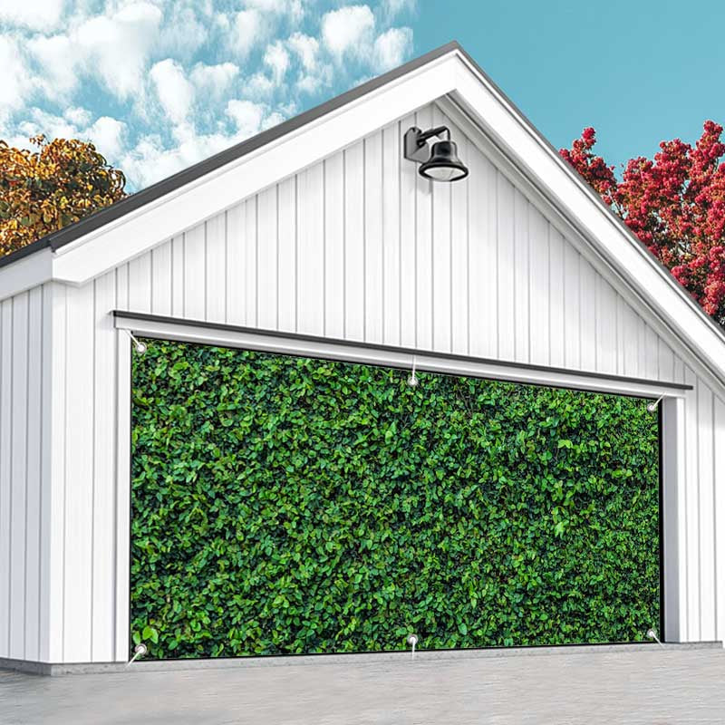 Aperturee - Aperturee Green Vine Leaves Wall Wedding Garage Door Banner