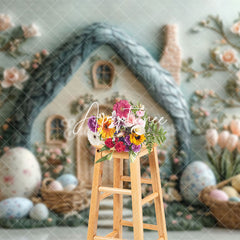 Aperturee - Aperturee Green Wall Spring Greenery House Eggs Easter Backdrop