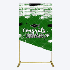 Aperturee - Aperturee Green White Black Congrats Graduation Rectangle Backdrop