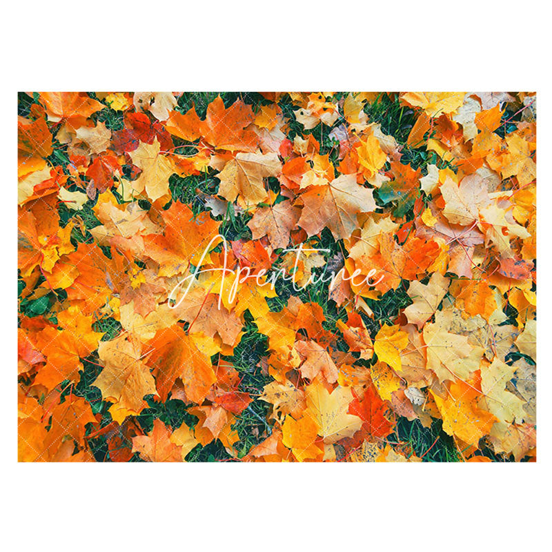 Aperturee - Aperturee Greenery Autumn Falling Maple Leaf Rubber Floor Mat